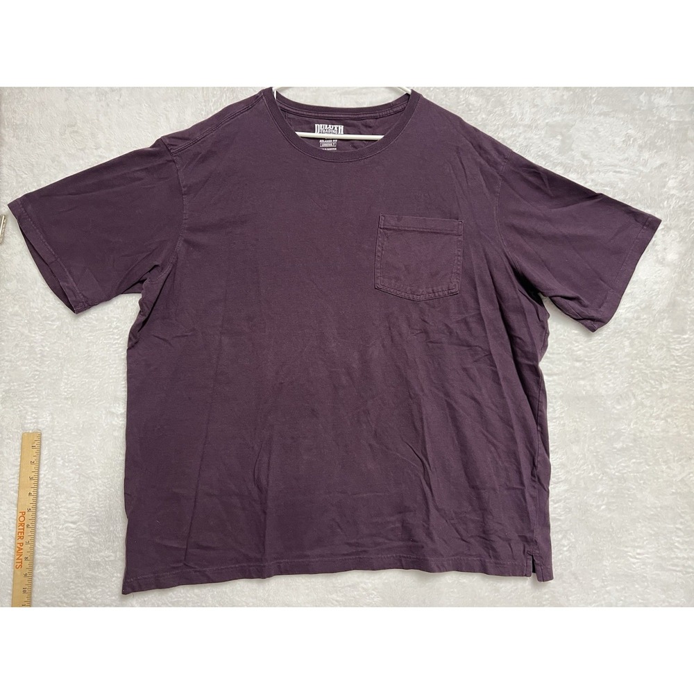Duluth Trading Co Pocket T Shirt Mens 2XL Tall Purple Relaxed Fit Cotton Tee